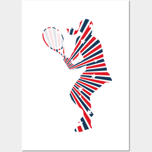 US Open Tennis USA Flag Silhouette Posters and Art